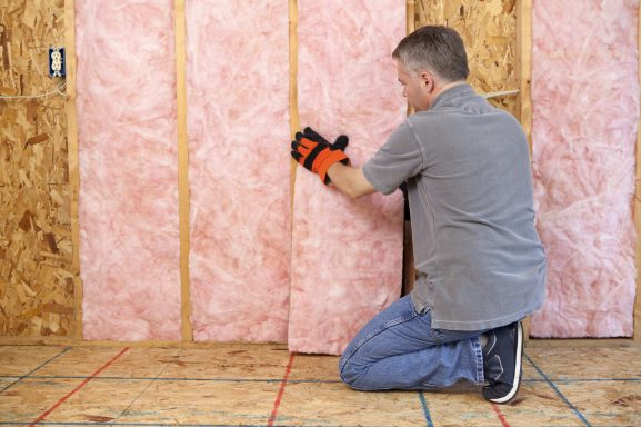 Insulation placed in a wall